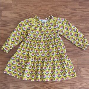 Mini Boden Yellow and Pink Patterned Dress